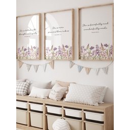 Kit 3 Quadros Decorativos Infantil Versiculos Biblicos Cristão No1 - 1