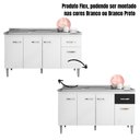 Ver imagem 4 de Balcão para Pia Gabriela 150 Cm 4 Portas Branco Flex Ajl
