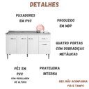 Ver imagem 3 de Balcão para Pia Gabriela 150 Cm 4 Portas Branco Flex Ajl