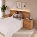 Ver imagem 5 de Painel Cabeceira Frisado Casal com LED e 2 Mesas de Cabeceira 109x180cm