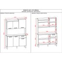 Ver imagem 3 de Kit Cozinha Gênova 6 Portas Nogueira Off White Ripado - Kits Paraná