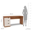 Ver imagem 4 de Mesa Escrivaninha Porto Escritório 3 Gavetas 163x77cm Creme/Freijó 250685