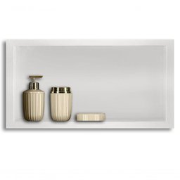 Nicho para Banheiro e Cozinha Parede Embutir 30x60 Liso Branco - 4