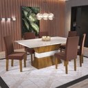 Ver imagem 1 de Conjunto Sala de Jantar Salton 1 Mesa 160cm com 6 Cadeiras Vênus Móveis