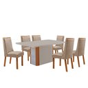 Ver imagem 2 de Mesa de Jantar Isadora 180cm Tampo MDF Vidro Canto Copo com 6 Cadeiras Carolina