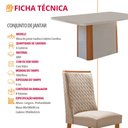 Ver imagem 7 de Mesa de Jantar Isadora 180cm Tampo MDF Vidro Canto Copo com 6 Cadeiras Carolina