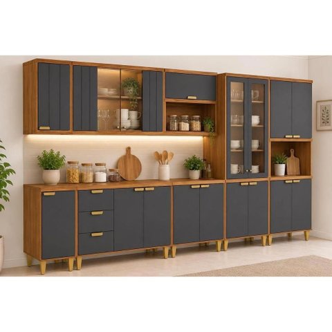 Kit Modulado 8 Peças Elena CZ542 Cinamomo/Titanium MGM
