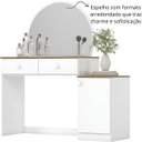 Ver imagem 4 de Penteadeira Agnes 2 Gavetas Espelho Circular e Puxadores em Abs