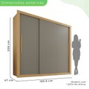 Ver imagem 4 de Guarda-Roupa Casal 3 Portas 4 Gavetas Costa Rica Marrom/Jequitibá/Granizo
