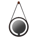 Ver imagem 3 de Espelho Redondo Adnet Iluminado LED Frio 6.000K com Alça 50cm e Pino de Pendurar Preto