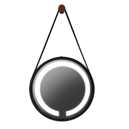 Espelho Redondo Adnet Iluminado LED Frio 6.000K com Alça 50cm e Pino de Pendurar Preto - 3