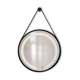 Espelho Redondo Adnet Iluminado LED Frio 6.000K com Alça 50cm e Pino de Pendurar Preto - 2