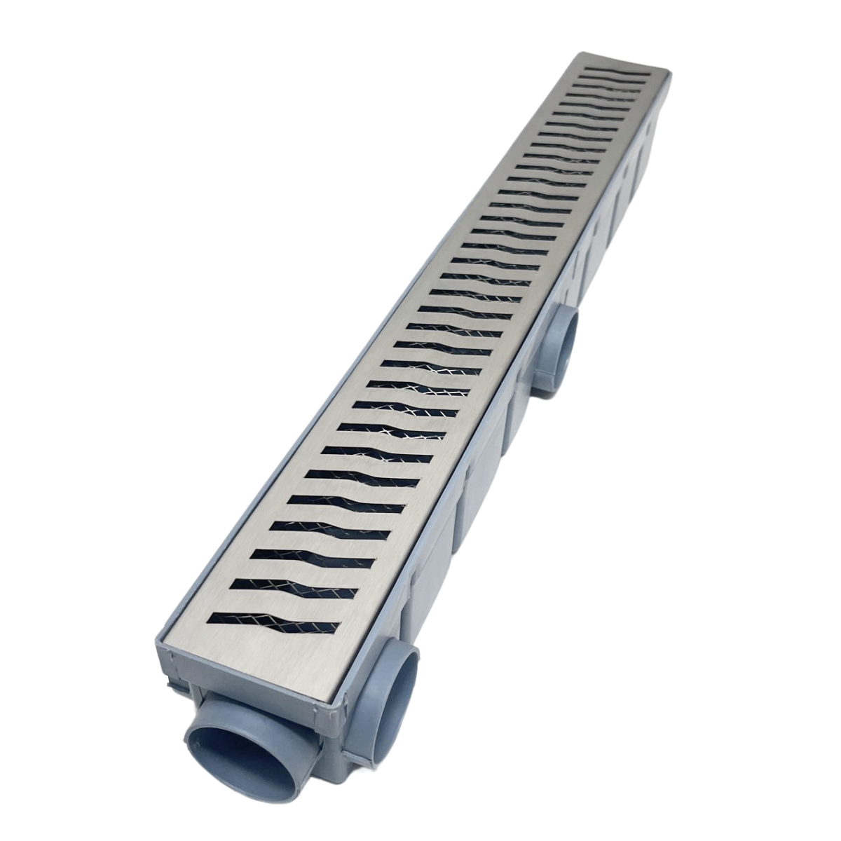 Ralo Estreito Inox 6x50 com Cocho de Escoamento Cinza - 1