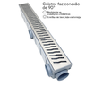 Ralo Estreito Inox 6x50 com Cocho de Escoamento Cinza - 2