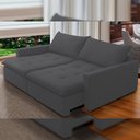 Ver imagem 2 de Sofá Cama Retrátil Reclinável para Sala de Estar 208cm Lari F04 Bouclê Grafite - Lyam Decor