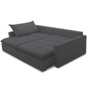 Ver imagem 7 de Sofá Cama Retrátil Reclinável para Sala de Estar 208cm Lari F04 Bouclê Grafite - Lyam Decor