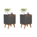 Ver imagem 1 de Conjunto Quarto 2 Mesas de Cabeceira Verona com Painel de Cabeceira de Cama Queen 1,60cm:cinza