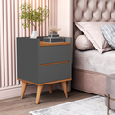 Ver imagem 3 de Conjunto Quarto 2 Mesas de Cabeceira Verona com Painel de Cabeceira de Cama Queen 1,60cm:cinza