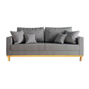 Ver imagem 2 de Sofá Beny 3 Lugares 180cm Base de Madeira Linho