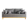Sofá Beny 3 Lugares 180cm Base de Madeira Linho - 2