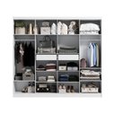Ver imagem 3 de Guarda-roupa Casal Gigante 8 Portas 2 Gavetas 2,40m com 13 Prateleiras Organizadoras Closet