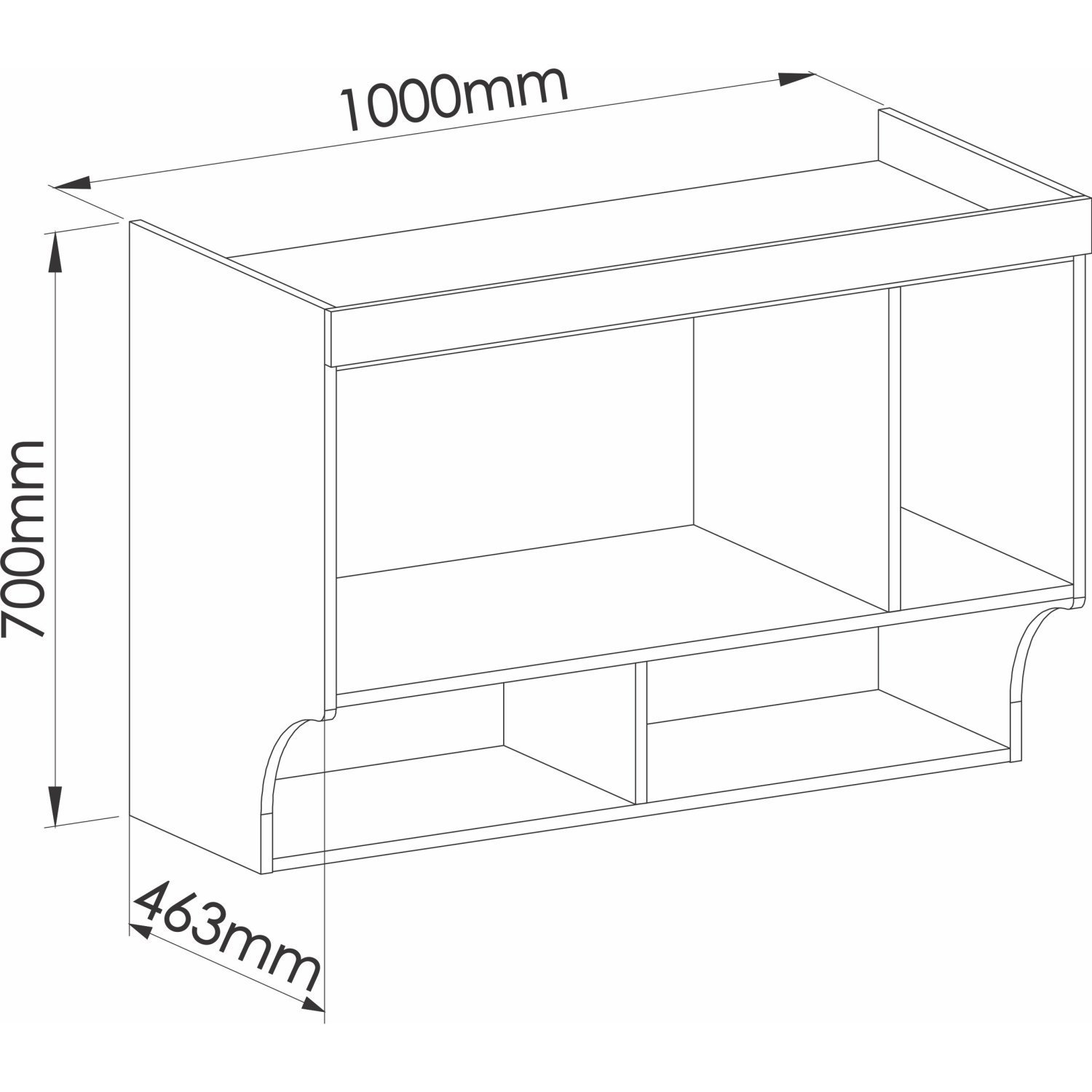 Armário Aéreo Ponte Modulado 1 Porta 1 Nicho Infinity  - 4