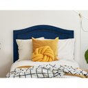 Ver imagem 3 de Cabeceira Solteiro 90x60 Suede Azul Tachas Fumê