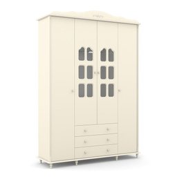 Dormitório Infantil Provence New Guarda Roupa, Cômoda Plus e Berço Off White com Colchão - Matic Móv - 2