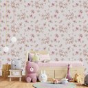 Ver imagem 3 de Papel de parede infantil floral fores menina rosa para quarto de bebê M² PP117