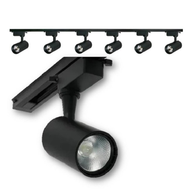 Kit Trilho Eletrificado 2 metros 6 Spots Led 7w Preto 6500k - 2