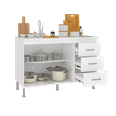 Ver imagem 4 de Balcão Modulado para Cozinha com Tampo Fidelitá Viena 120cm 2 Portas 3 Gavetas