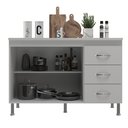Ver imagem 2 de Balcão Modulado para Cozinha com Tampo Fidelitá Viena 120cm 2 Portas 3 Gavetas