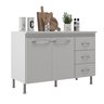 Balcão Modulado para Cozinha com Tampo Fidelitá Viena 120cm 2 Portas 3 Gavetas - 3