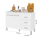 Ver imagem 3 de Balcão Modulado para Cozinha com Tampo Fidelitá Viena 120cm 2 Portas 3 Gavetas