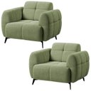 Ver imagem 3 de Kit 2 Poltronas para Sala e Escritório Decorativa Kania Linho Verde