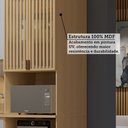 Ver imagem 6 de Paneleiro 100% MDF 2 Portas com Vidro 1 Gaveta com Espaço Torre Quente 70cm Aura Luciane Móveis