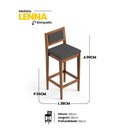 Ver imagem 5 de Kit 04 Banquetas Altas Lenna 99cm em Madeira e Encosto Estofado Linho Grafite - Abmaza