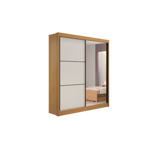 Guarda Roupa Solteiro 2 Portas 3 Gavetas - Atenas-cinamomo/off White - Móveis D'doro