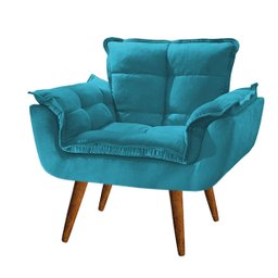 Poltrona decorativa opala confortável para sala quarto recepção suede luxo arapongas decor Azul Turq - 2 Poltrona decorativa opala confortável para sala quarto recepção suede luxo arapongas decor Azul Turq - 2