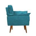 Ver imagem 3 de Poltrona decorativa opala confortável para sala quarto recepção suede luxo arapongas decor Azul Turq