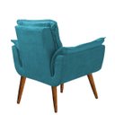 Ver imagem 4 de Poltrona decorativa opala confortável para sala quarto recepção suede luxo arapongas decor Azul Turq