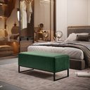 Ver imagem 2 de Puff Decorativo Para Sala De Estar Cléo W01 Base de Ferro 90cm Facto Verde Musgo - Lyam Decor