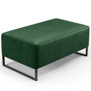 Puff Decorativo Para Sala De Estar Cléo W01 Base de Ferro 90cm Facto Verde Musgo - Lyam Decor