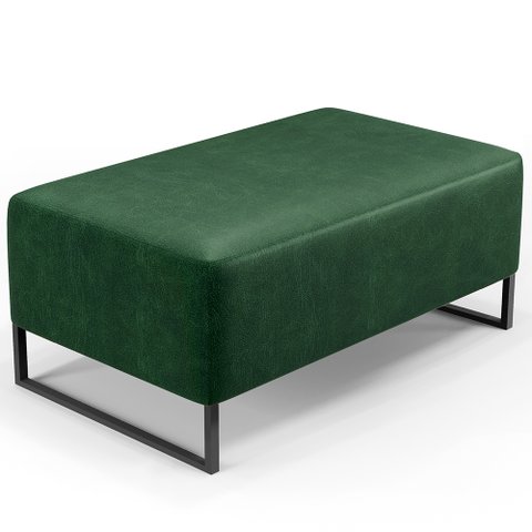 Puff Decorativo Para Sala De Estar Cléo W01 Base de Ferro 90cm Facto Verde Musgo - Lyam Decor