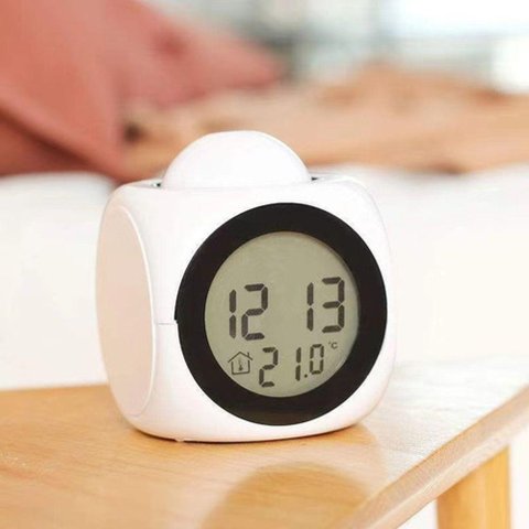 Relógio Projetor de Teto com Alarme Preto
