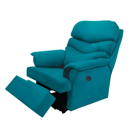 Poltrona Reclinável Manual Suede Azul Turquesa