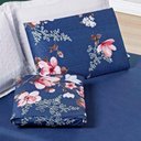 Ver imagem 2 de Jogo Cama Lençol Celi Casal Padrão Micropercal 200 Fios 3 Peças - Azul Marinho Floral