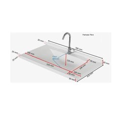Lavatório Patinada de Mármore Sintético 80cm - 5