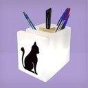 Ver imagem 2 de Organizador de Mesa Iluminado Gato Preto