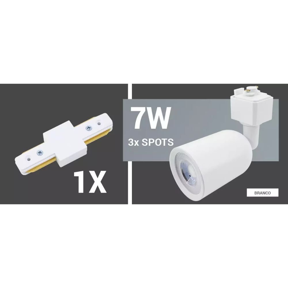 Kit Trilho 1mt + 03 Spots Leds Branco 3000K Opus:branco/un/unissex - 2